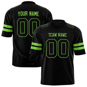 Custom Black Neon Green Solid Colour Football Jersey FT01240725BL036