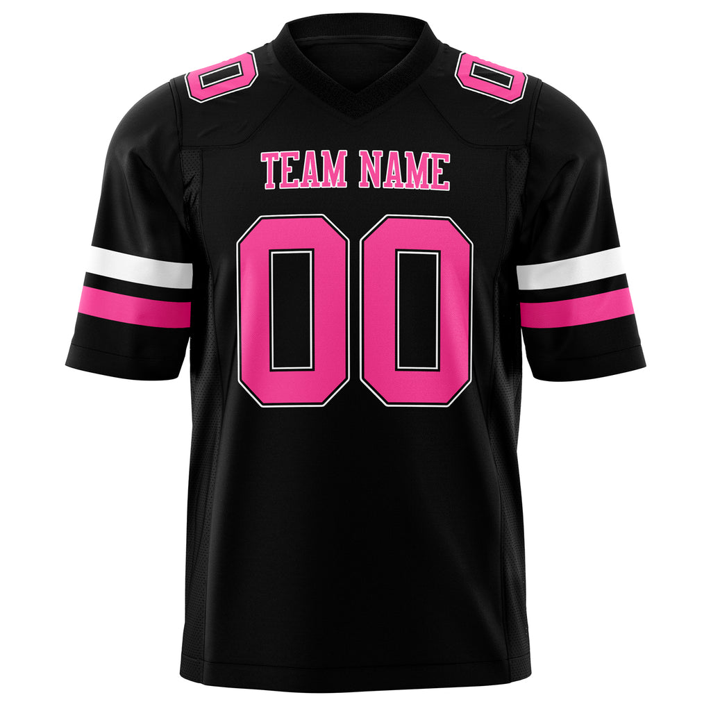 Custom Black Pink Solid Colour Football Jersey
