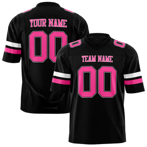 Custom Black Pink Solid Colour Football Jersey FT01240725BL040