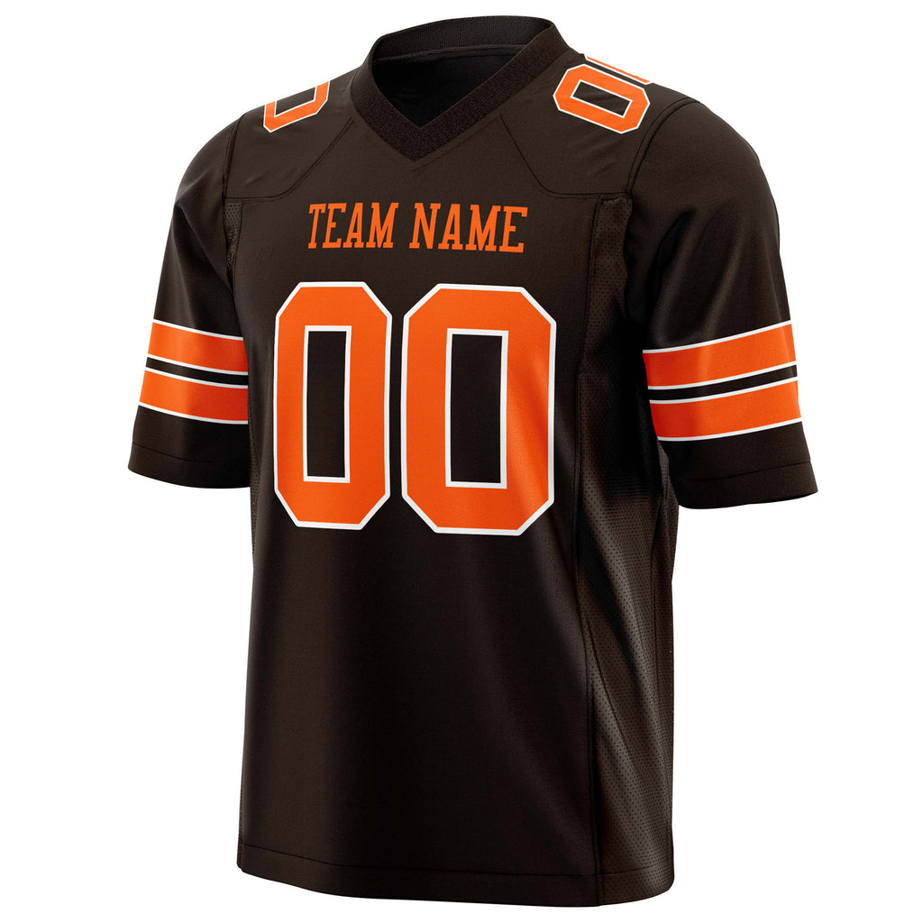 Custom Black Orange Solid Colour Football Jersey