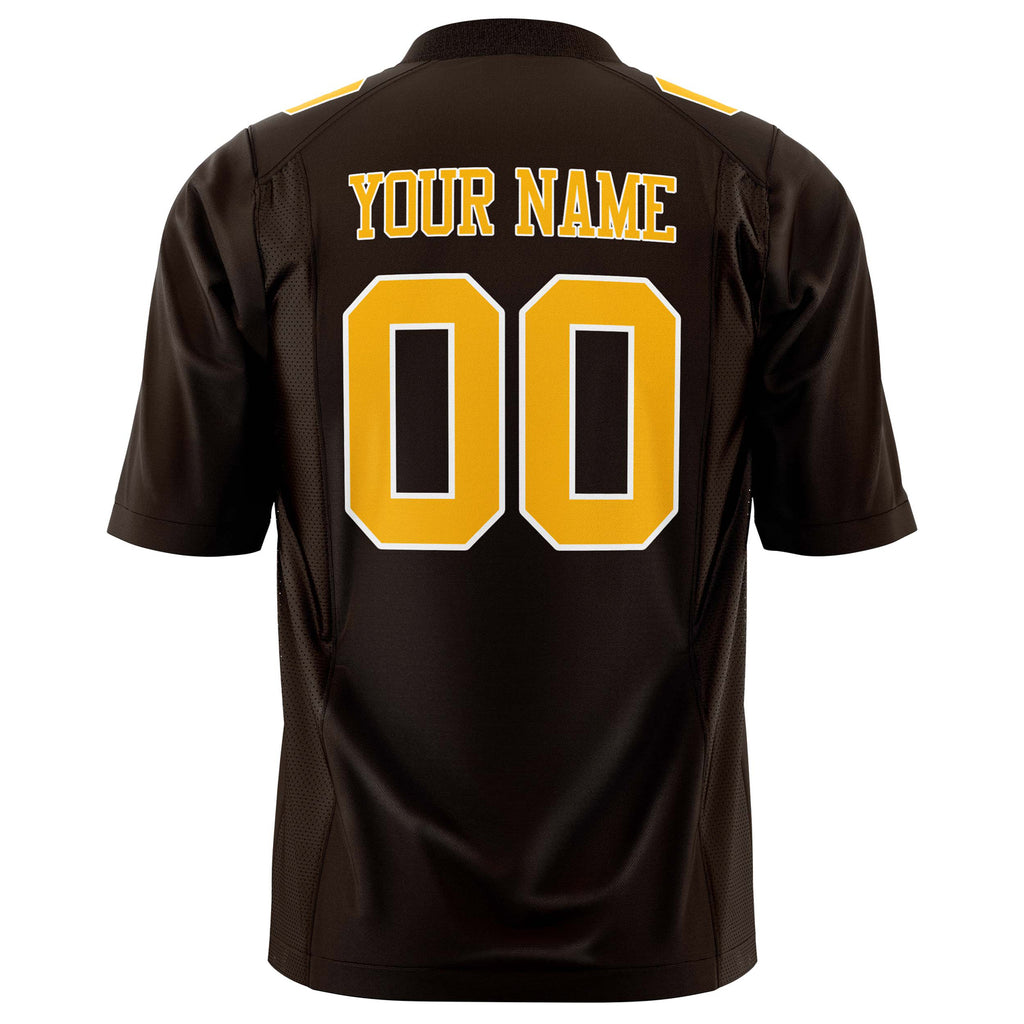 Custom Black Gold Solid Colour Football Jersey