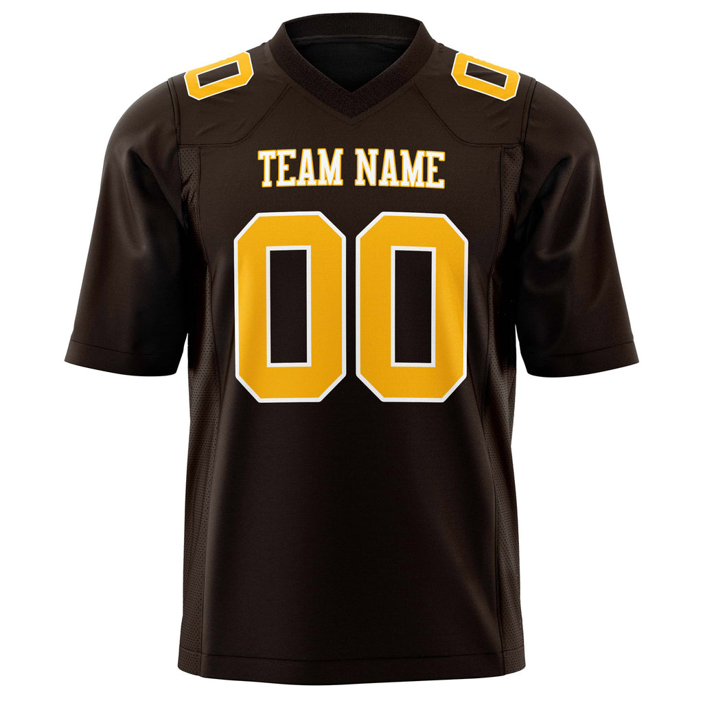 Custom Black Gold Solid Colour Football Jersey