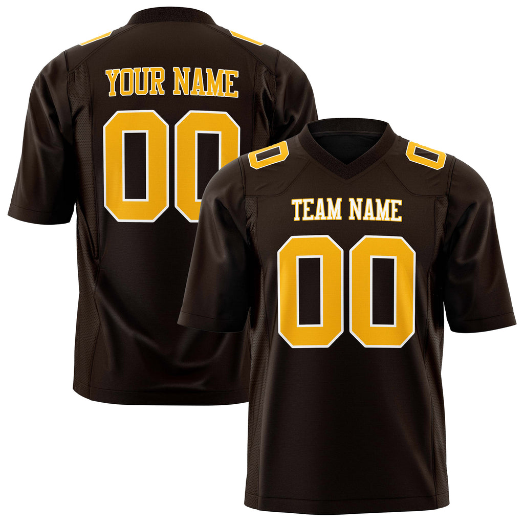 Custom Black Gold Solid Colour Football Jersey FT01240725BR042