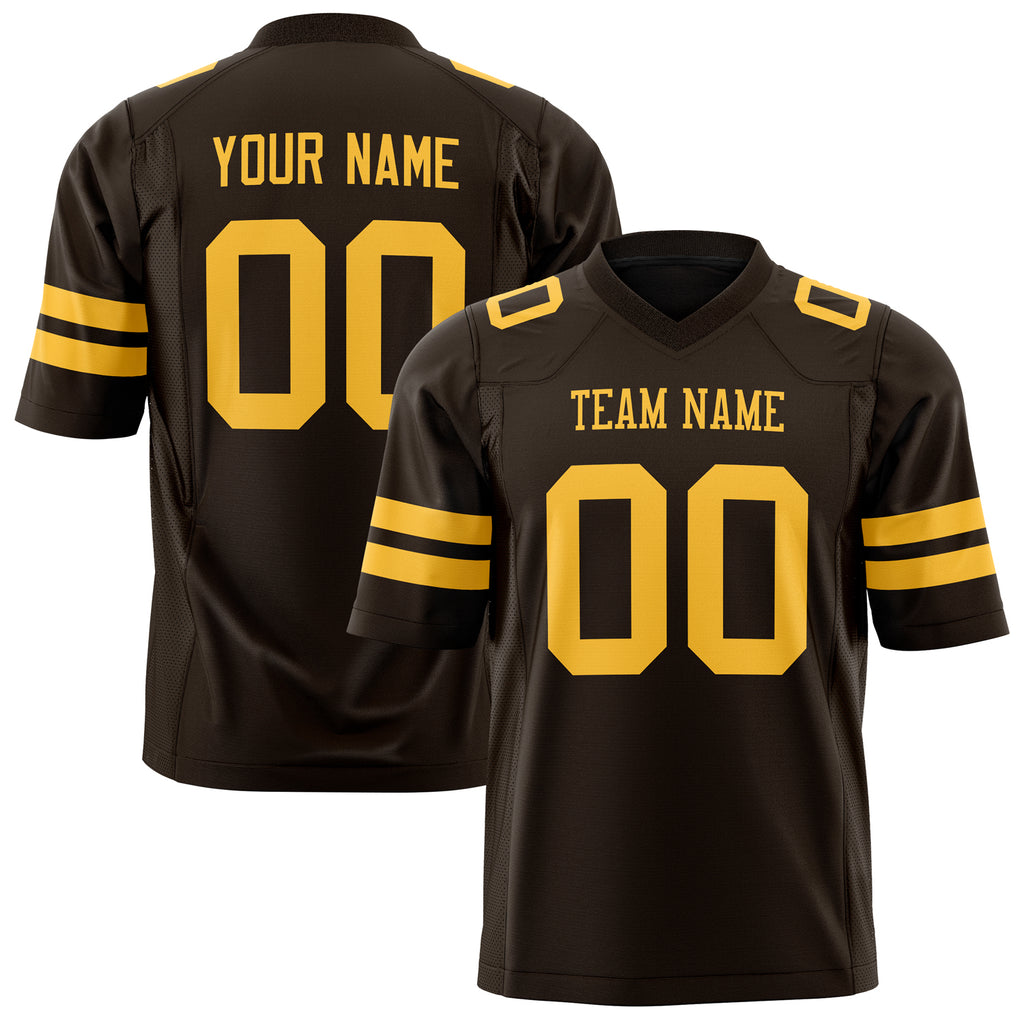 Custom Black Gold Solid Colour Football Jersey FT01240725BR043