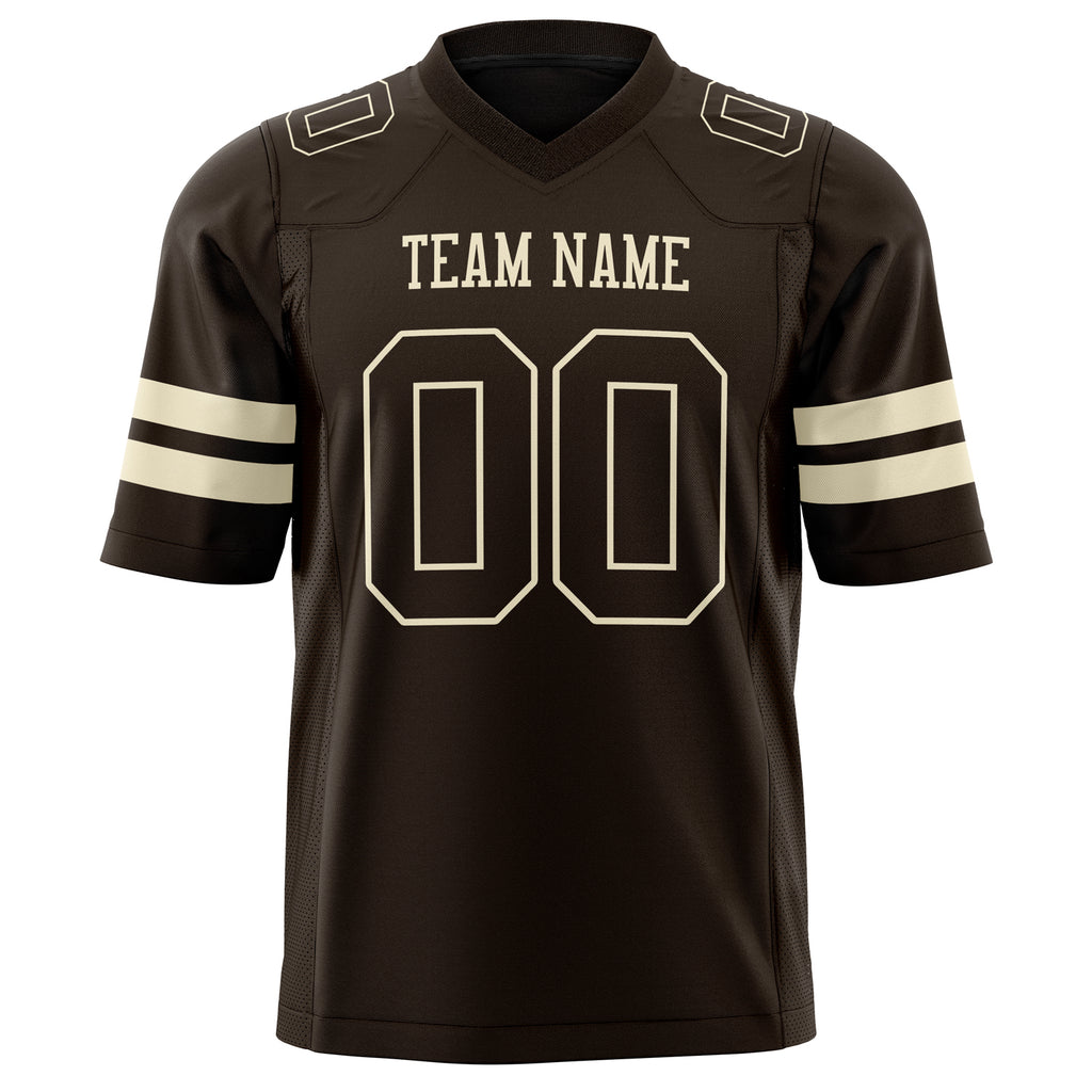 Custom Black Cream Solid Colour Football Jersey