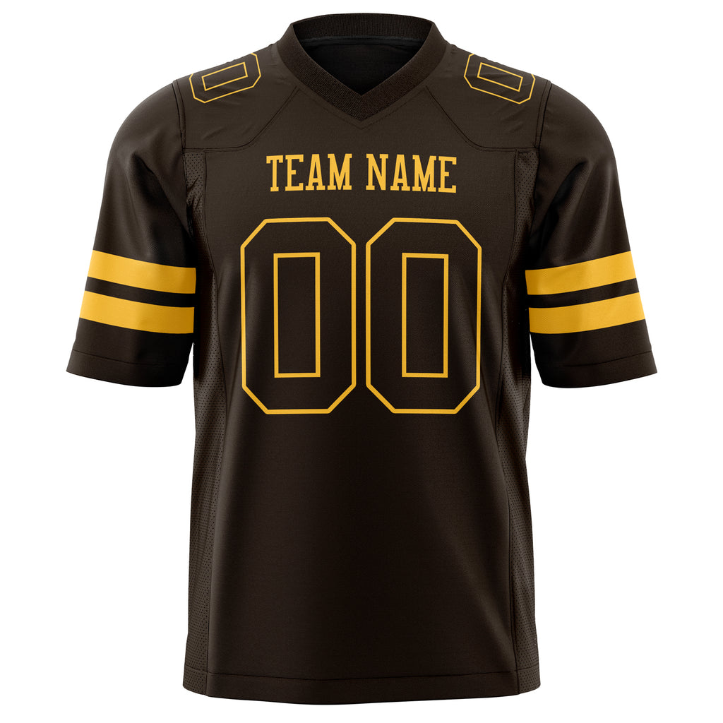 Custom Black Gold Solid Colour Football Jersey