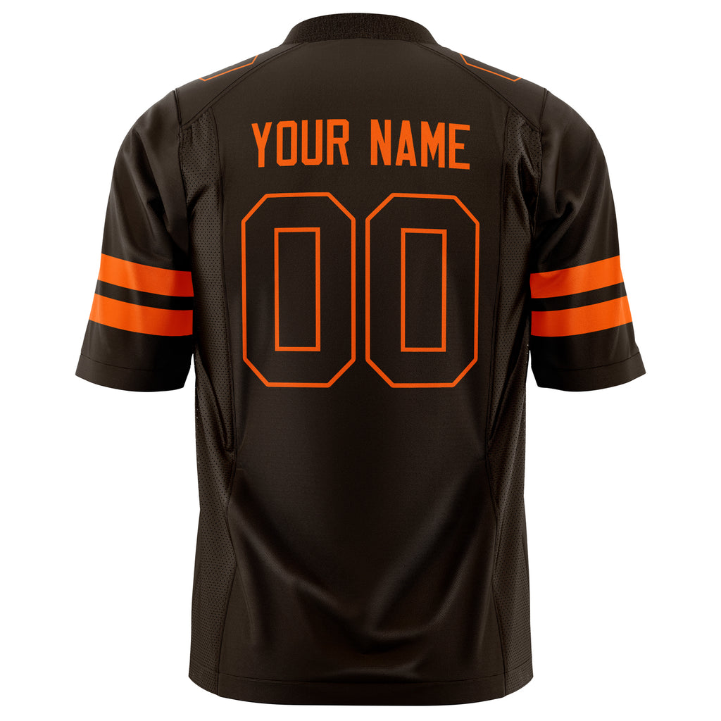Custom Black Orange Solid Colour Football Jersey