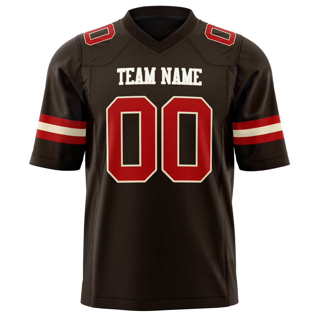 Custom Black Red Solid Colour Football Jersey