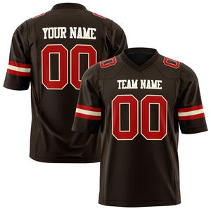 Custom Black Red Solid Colour Football Jersey FT01240725BR048