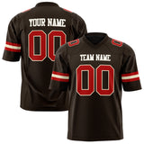 Custom Black Red Solid Colour Football Jersey FT01240725BR048
