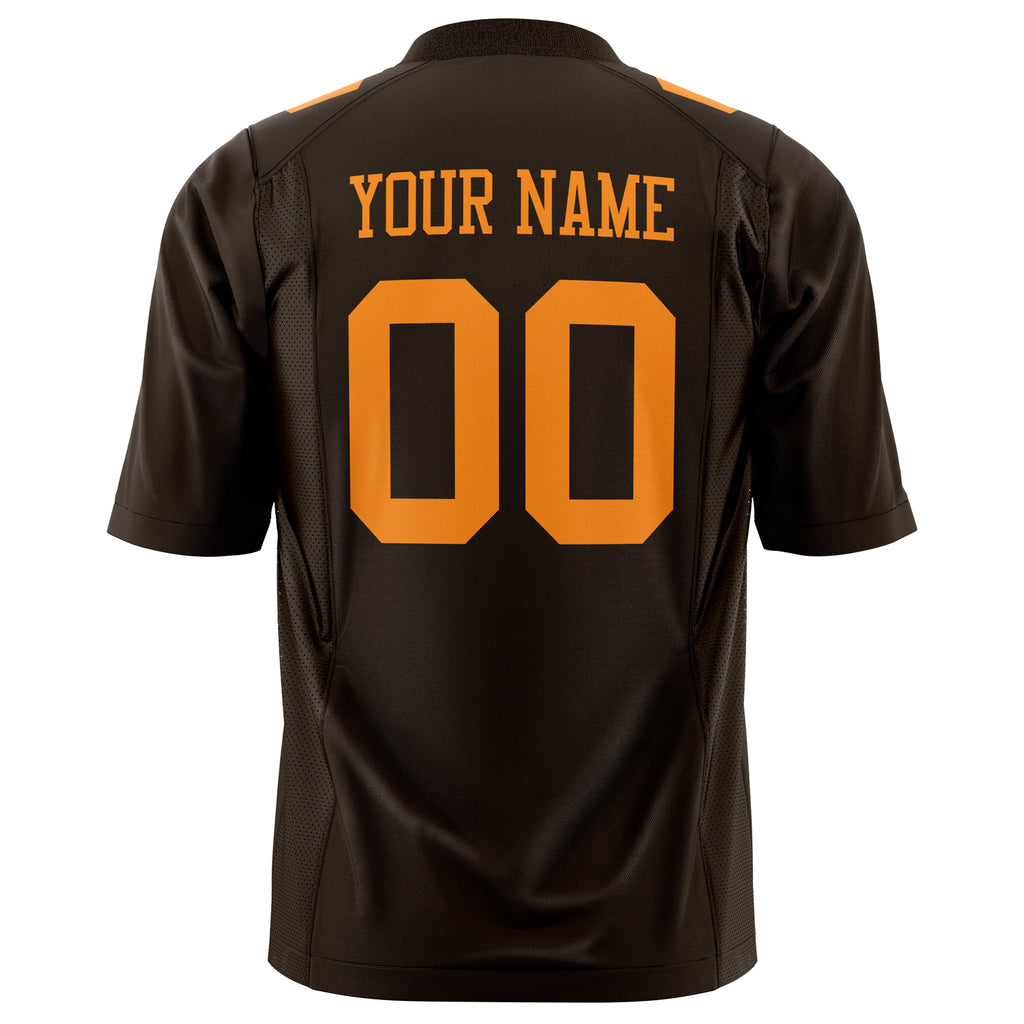 Custom Black Orange Solid Colour Football Jersey