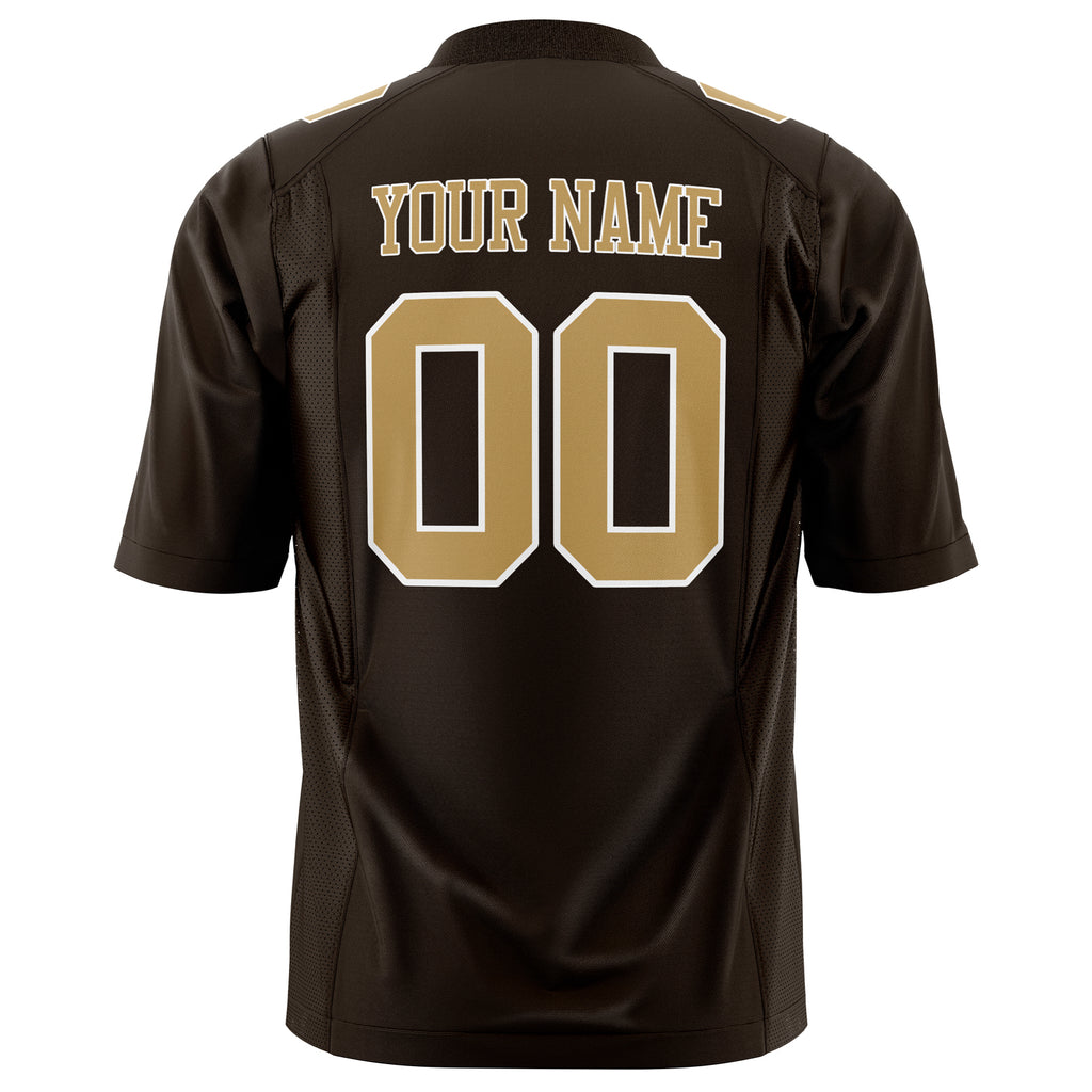 Custom Black Old Gold Solid Colour Football Jersey