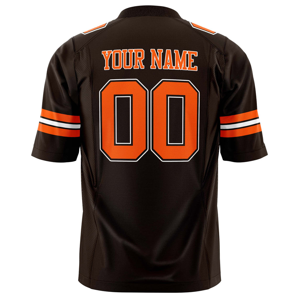 Custom Black Orange Solid Colour Football Jersey