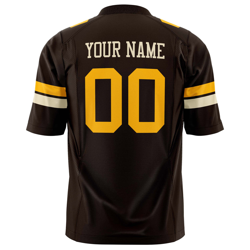 Custom Black Gold Solid Colour Football Jersey