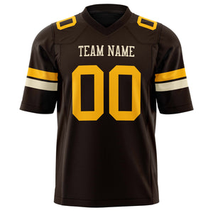Custom Black Gold Solid Colour Football Jersey