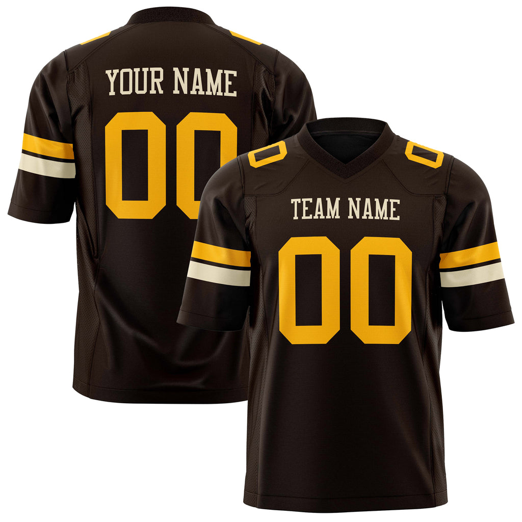 Custom Black Gold Solid Colour Football Jersey FT01240725BR058