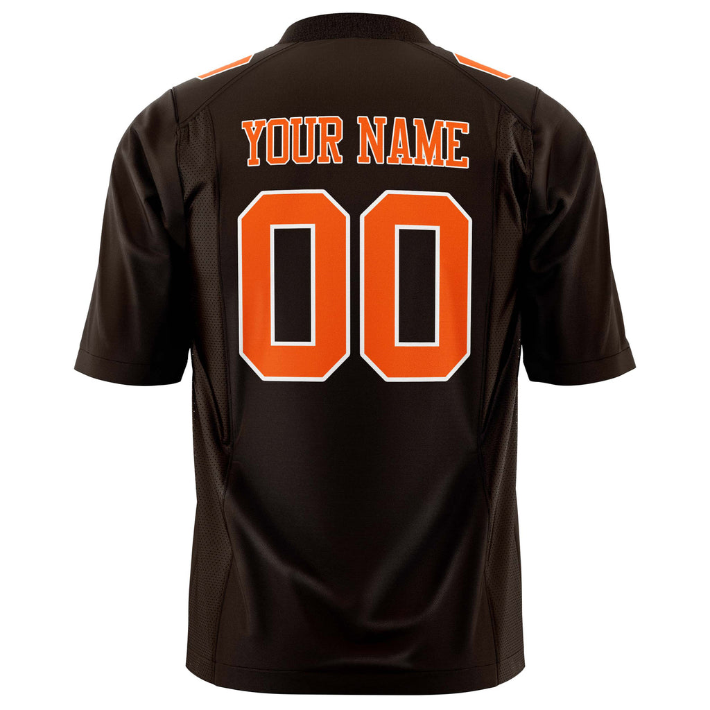 Custom Black Orange Solid Colour Football Jersey