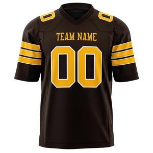 Custom Black Gold Solid Colour Football Jersey
