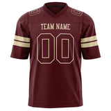 Custom Burgundy Cream Solid Colour Football Jersey