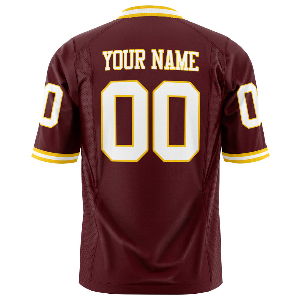 Custom Burgundy White Solid Colour Football Jersey