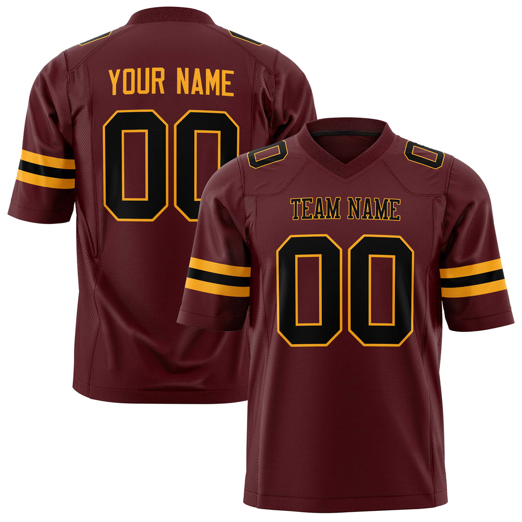 Custom Burgundy Black Solid Colour Football Jersey FT01240725BU064