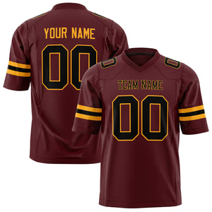 Custom Burgundy Black Solid Colour Football Jersey FT01240725BU064
