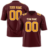 Custom Burgundy Gold Solid Colour Football Jersey FT01240725BU066