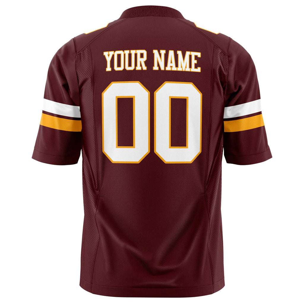 Custom Burgundy White Solid Colour Football Jersey