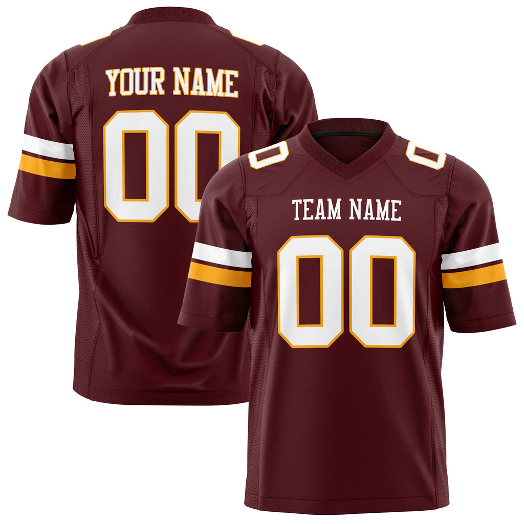 Custom Burgundy White Solid Colour Football Jersey FT01240725BU069