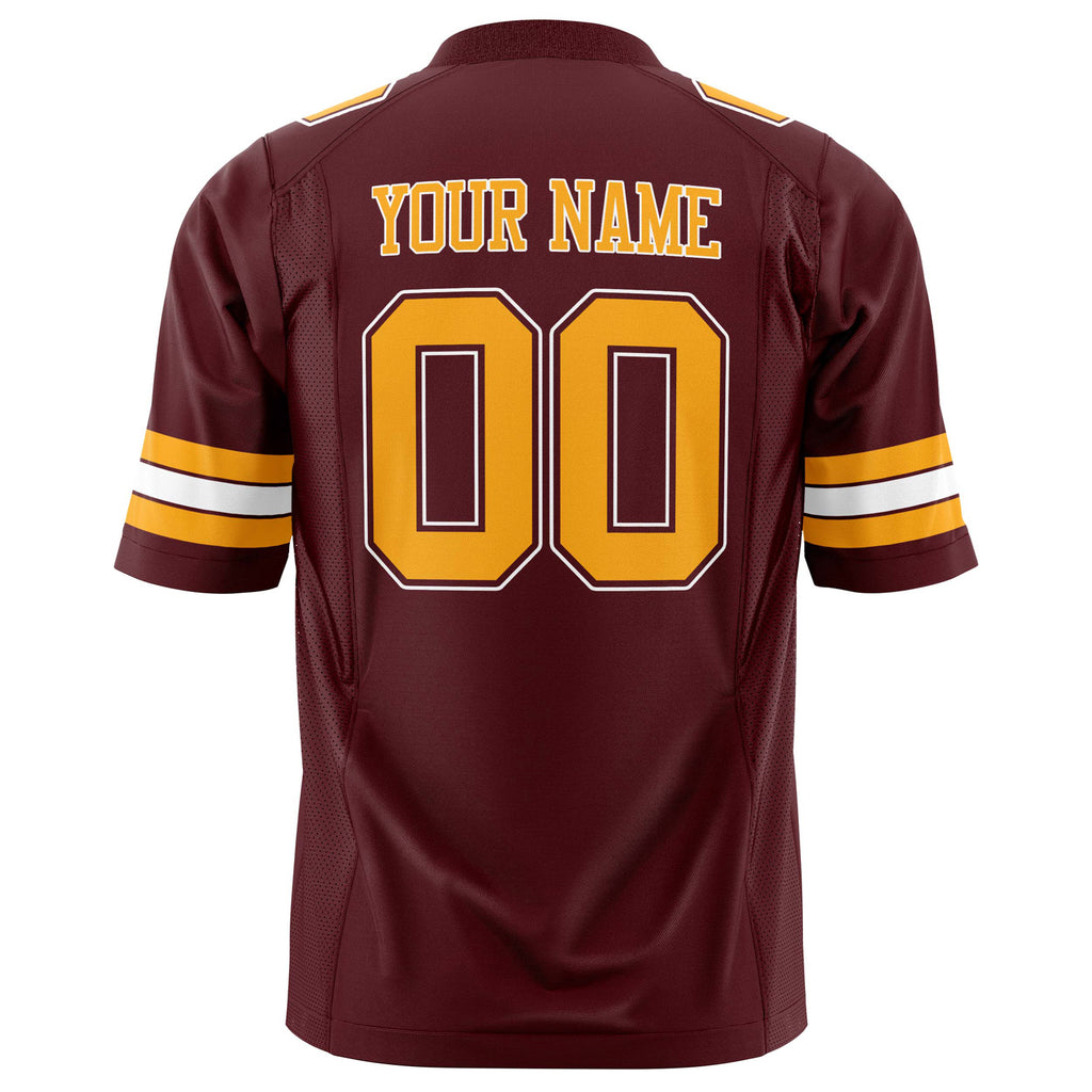 Custom Burgundy Gold Solid Colour Football Jersey