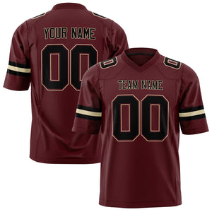 Custom Burgundy Black Solid Colour Football Jersey FT01240725BU071