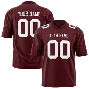 Custom Burgundy White Solid Colour Football Jersey FT01240725BU072