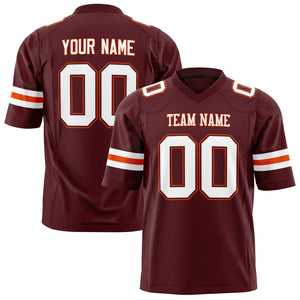 Custom Burgundy White Solid Colour Football Jersey FT01240725BU074