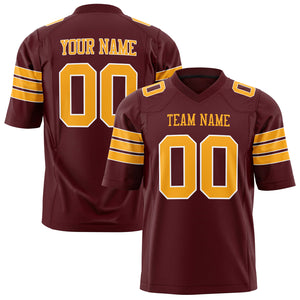Custom Burgundy Gold Solid Colour Football Jersey FT01240725BU076
