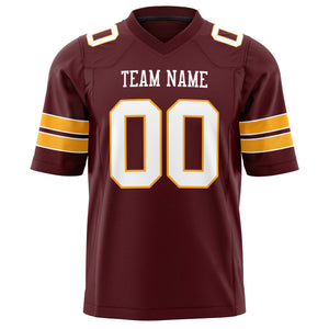 Custom Burgundy White Solid Colour Football Jersey