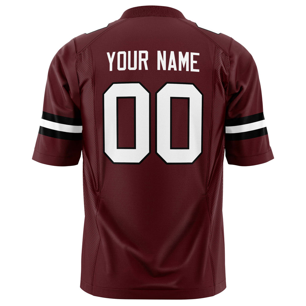 Custom Burgundy White Solid Colour Football Jersey