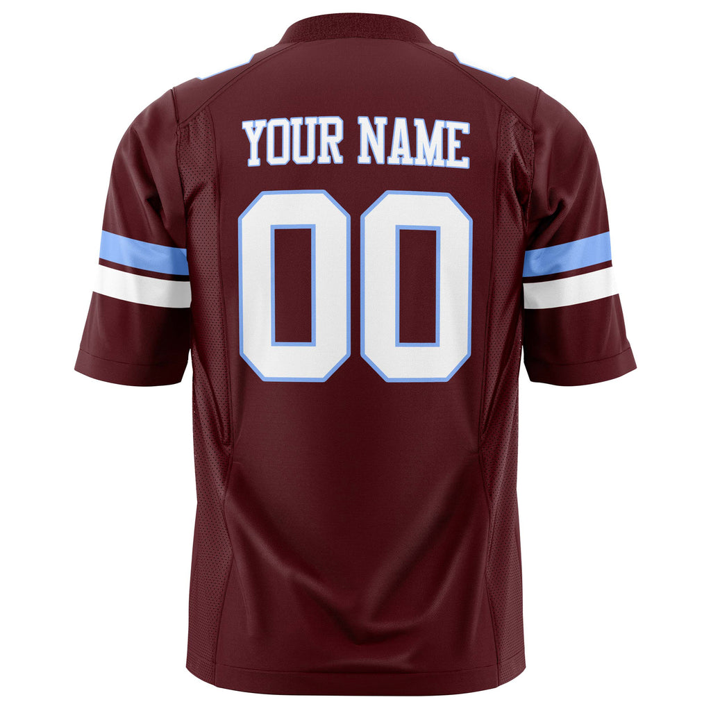 Custom Burgundy White Solid Colour Football Jersey