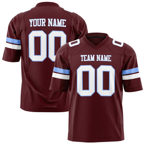 Custom Burgundy White Solid Colour Football Jersey FT01240725BU080