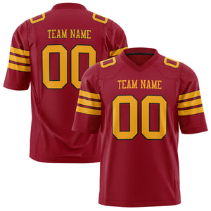 Custom Cardinal Gold Solid Colour Football Jersey FT01240725CA081