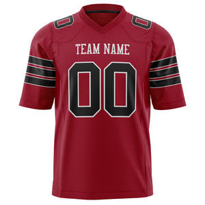 Custom Cardinal Black Solid Colour Football Jersey