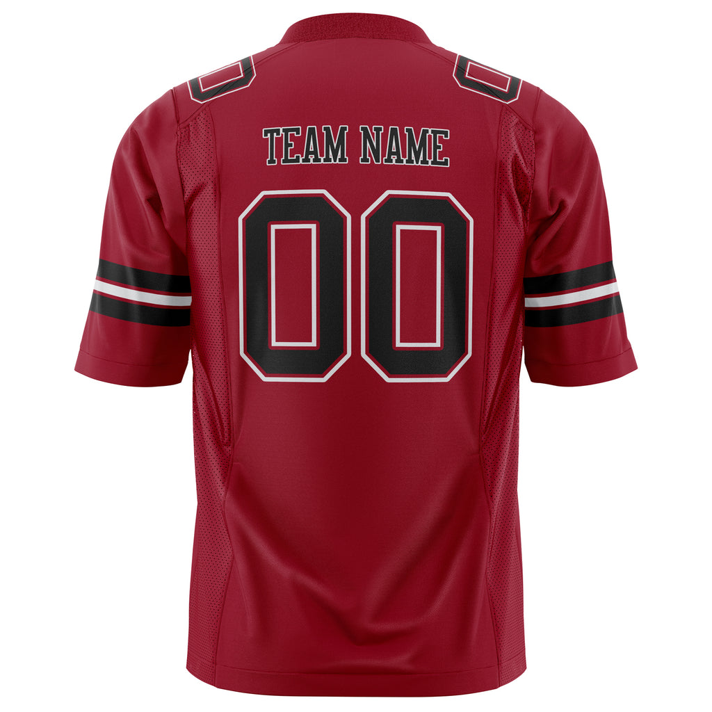 Custom Cardinal Black Solid Colour Football Jersey