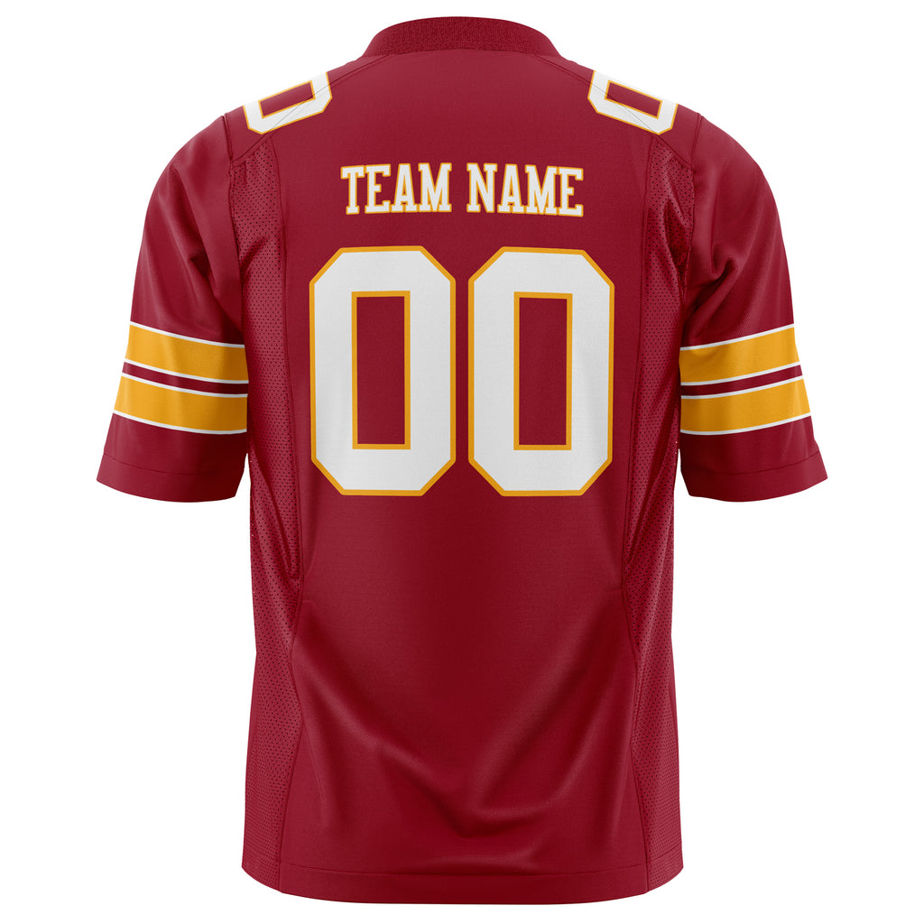 Custom Cardinal White Solid Colour Football Jersey