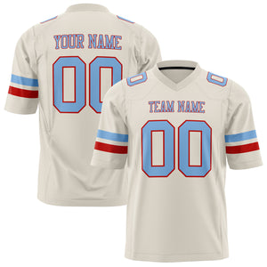Custom Cream Light Blue Solid Colour Football Jersey FT01240725CR089