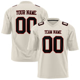 Custom Cream Black Solid Colour Football Jersey