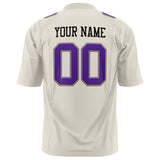 Custom Cream Purple Solid Colour Football Jersey