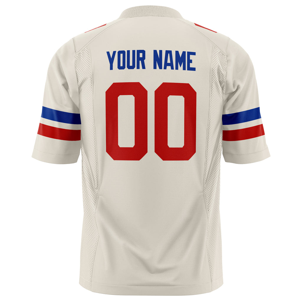 Custom Cream Red Solid Colour Football Jersey