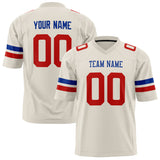 Custom Cream Red Solid Colour Football Jersey FT01240725CR101