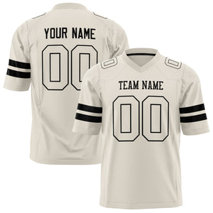 Custom Cream Black Solid Colour Football Jersey FT01240725CR103