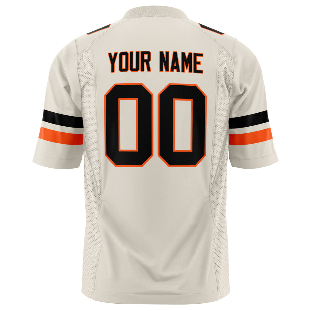 Custom Cream Black Solid Colour Football Jersey