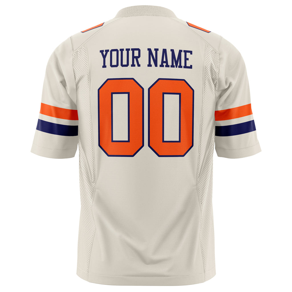 Custom Cream Orange Solid Colour Football Jersey